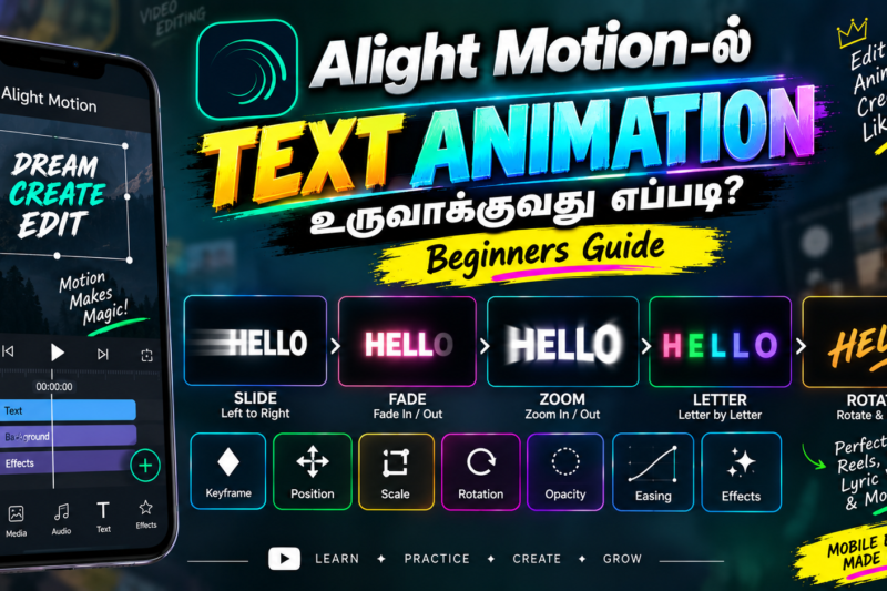 Alight Motion-ல் Text Animation உருவாக்குவது எப்படி? – Beginners Guide