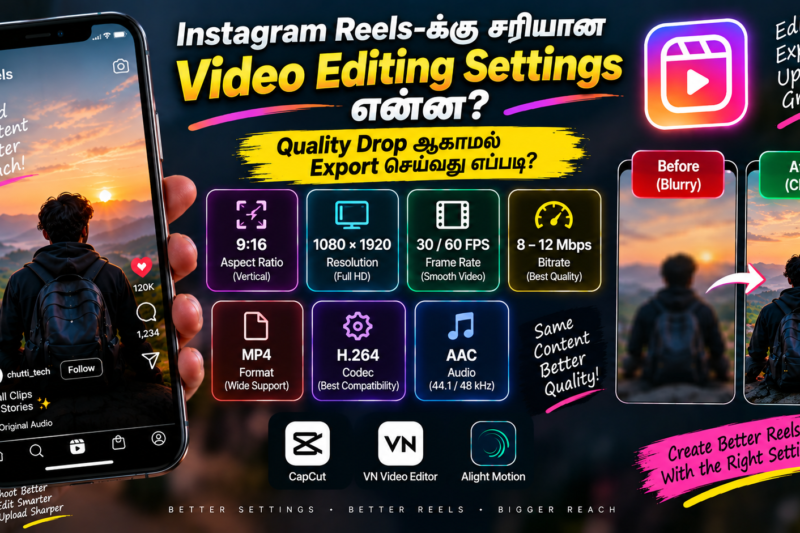 Instagram Reels Export Settings – Quality Drop ஆகாமல் Export செய்வது எப்படி?