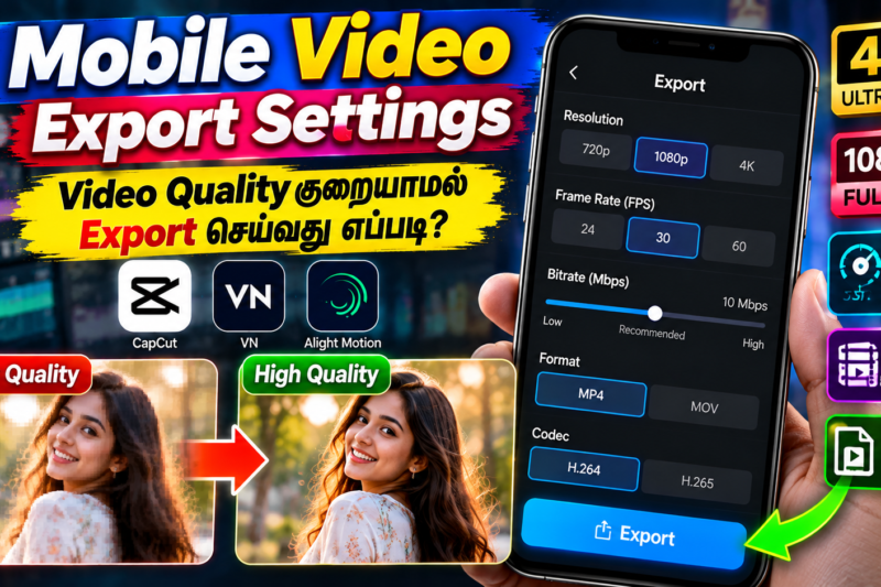 மொபைலில் Video Quality குறையாமல் Export செய்வது எப்படி? – முழுமையான வழிகாட்டி
